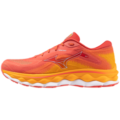 Кроссовки Mizuno WAVE SKY 7, размер 11,5 UK, розово-красный/серый/оранжевый