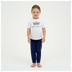 Пижама Kaftan, размер Пижама детская для девочки KAFTAN "Crown" рост 122-128 (34), белый