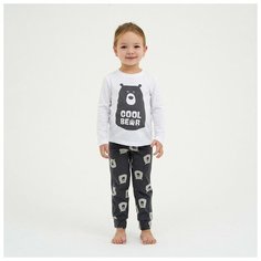Пижама Kaftan, размер Пижама детская для девочки KAFTAN "Bear" рост 98-104 (30), белый