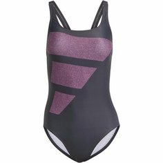 Купальник adidas, размер 48 GER, серый/розовый