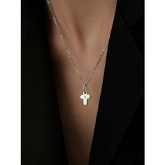 Крестик Argentum, серебро, 925 проба, родирование, фианит, размер 2.5 см. Аргентум