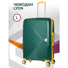 Чемодан Lcase Lyon, 99 л, размер L, темно-зеленый