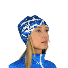 Шапка EASYSKI Шапка спортивная унисекс, размер L, белый, голубой, синий