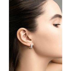 Серьги пусеты, фианит, золотой, бежевый Style Store