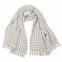 Шарф FABRETTI,180х68 см, one size, серый/белый