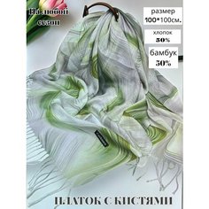 Платок GOLDEN GALA,100х100 см, зеленый
