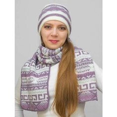 Шапка бини LanaCaps Альбина, размер 56-58, светло-сиреневый