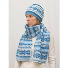 Шапка бини LanaCaps Альбина, размер 56-58, голубой