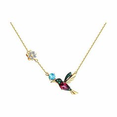 Колье Diamant online, красное золото, 585 проба, родолит, фианит, топаз, длина 45 см., мультиколор