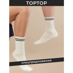 Носки TOPTOP, размер 36, белый/черный