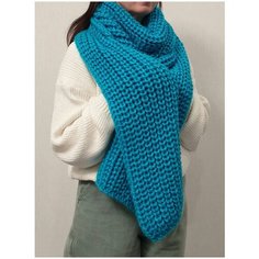 Шарф ,230х26 см, one size, темная бирюза Pan Tan