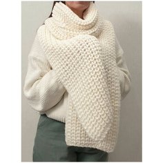 Шарф ,230х26 см, one size, белый Pan Tan