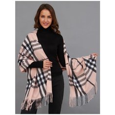 Палантин Cashmere,180х70 см, розовый/черный