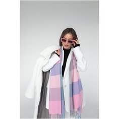 Палантин Cashmere,180х70 см, розовый/голубой