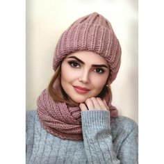 Шапка бини S12 Весь мир моды, размер 56, розовый