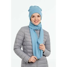 Шарф teplo,170х20 см, универсальный, голубой Тепло