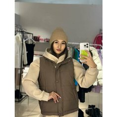 Шапка бини Бини, размер 50/62, бежевый Mi Ropa
