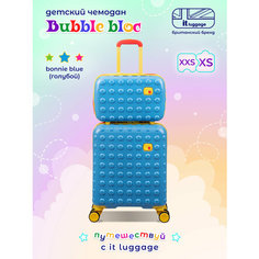 Чемодан-каталка IT Luggage, ручная кладь, 34х44х20 см, голубой, желтый, синий