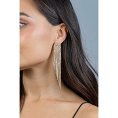 Серьги, искусственный камень, желтый, золотой, бесцветный Бантами