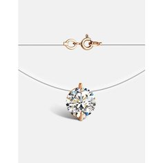 Колье DIALVI JEWELRY, красное золото, 585 проба, фианит, длина 38 см., золотой