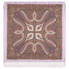 Платок Павловопосадская платочная мануфактура,130х130 см, purple