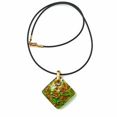 Колье arte di murano, муранское стекло, длина 50 см, коричневый, зеленый, золотой