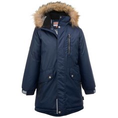 Парка KISU, размер 122, темно-синий