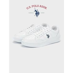 Кеды U.S. POLO ASSN., полнота 6 (RU)/ на среднюю стопу, размер 36, белый/синий