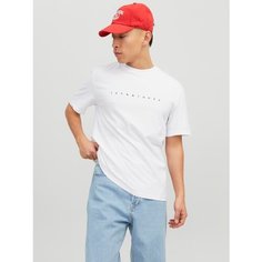 Футболка Jack & Jones LOGO CREW NECK, размер S, white / white