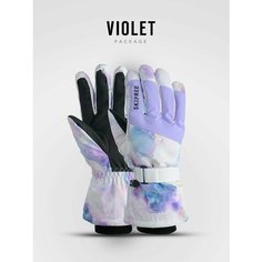 Перчатки Skifree, размер M, фиолетовый, белый