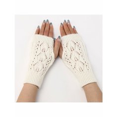 Митенки , размер 7.5, белый Wasabi Trend