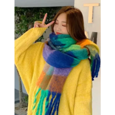 Шарф Cashmere,255х38 см, one size, разноцветный