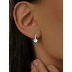 Серьги с подвесками MIESTILO, серебро, 925 проба, родирование, фианит, , серый, серебристый, белый