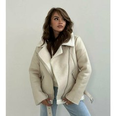 Дубленка, размер 44, кремовый Di Boutique