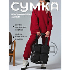 Сумка шоппер cattacode store, фактура стеганая, чeрный