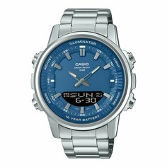 Наручные часы CASIO, синий, серебряный