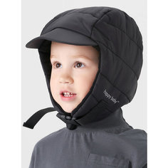 Шапка ушанка Happy Baby, размер 52-54, black