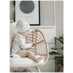 Шапка бини Mjolk, размер 40/44, коричневый, белый, голубой