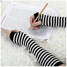 Митенки , размер 27, белый/черный Gloves Mittens