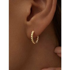Серьги конго MIESTILO, серебро, 925 проба, золочение, , золотистый, желтый