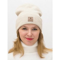 Шапка бини LanaCaps Магда, размер 54-56, светло-бежевый