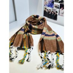 Шарф ,210х38 см, one size, коричневый Нет бренда