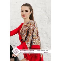Платок Павловопосадская платочная мануфактура,89х89 см, красный