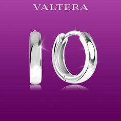 Серьги конго VALTERA, серебро, 925 проба, родирование, размер 12 мм, длина 1.2 см, , серебристый