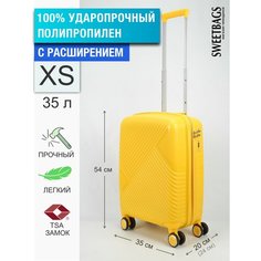 Чемодан Sweetbags, 35 л, размер XS, Желтый