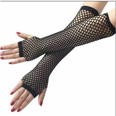 Митенки , размер Универсальный (26см), черный Gloves Mittens