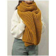Шарф ,230х26 см, one size, горчичный Pan Tan