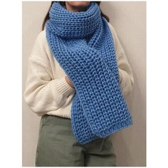 Шарф ,230х26 см, one size, голубой Pan Tan