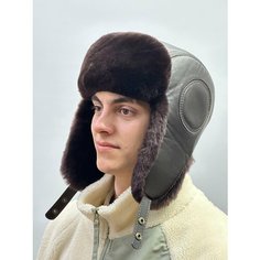Шапка ушанка Мария Авиатор мутон, Мария, размер 62, коричневый