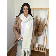 Шарф YuliyaMoon,230х35 см, one size, белый